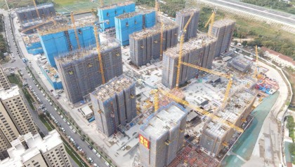 中国一冶承建,武汉白羊佳苑三期项目首个楼栋封顶