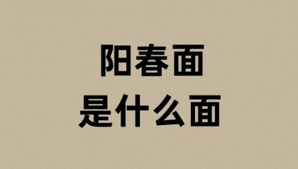 阳春面的阳春是啥意思?