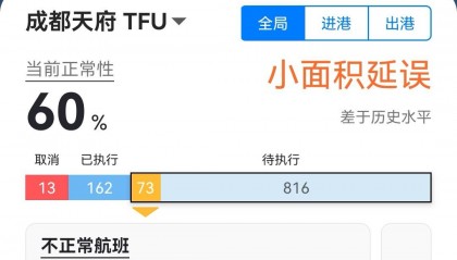 多个航班备降!成都天府国际机场因天气原因,航班正常率降至60%