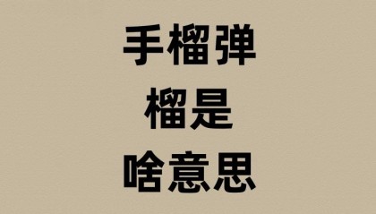 手榴弹的榴是啥意思？