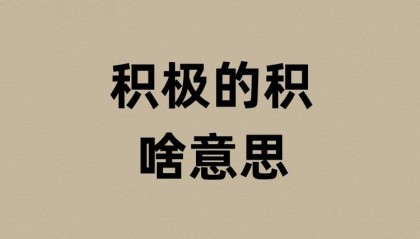 积极的积是啥意思？